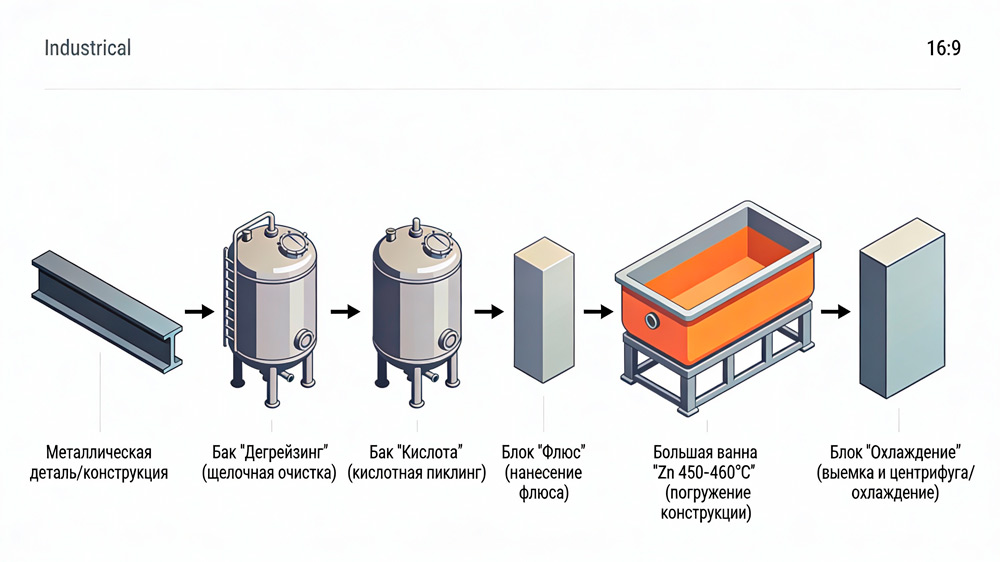 Метод Сэндзимира и горячее цинкование: в чём отличие и что выбрать для лотков 2 Процесс пакетного горячего цинкования готовых конструкций